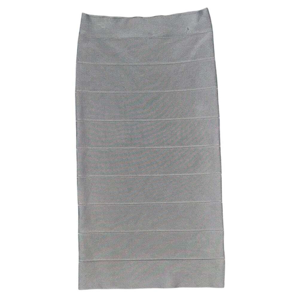 NWT BCBGMaxAzria Leger Horizontal-Striped Bodycon Beige/Tan Bandage Skirt Small